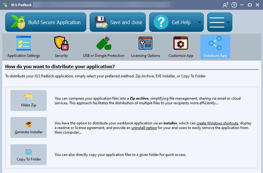 Distribuer l'application avec Zip ou Installateur 
