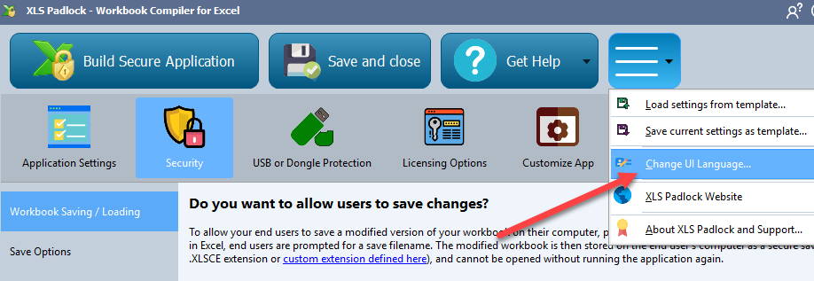How to change UI language