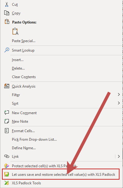how to define cells to be saved