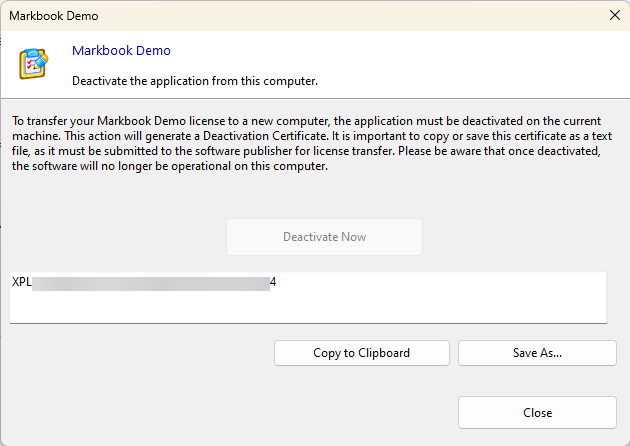 Deactivation Success