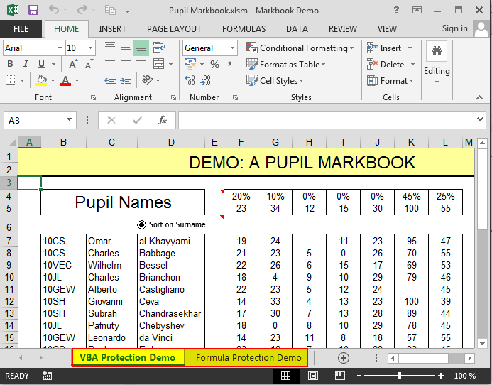 Excel Workbook Demo